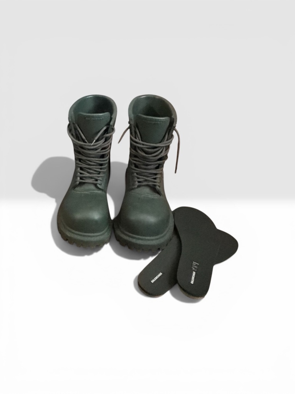 Balenciaga Men's Dark Green Combat Boots EU Sz 44
